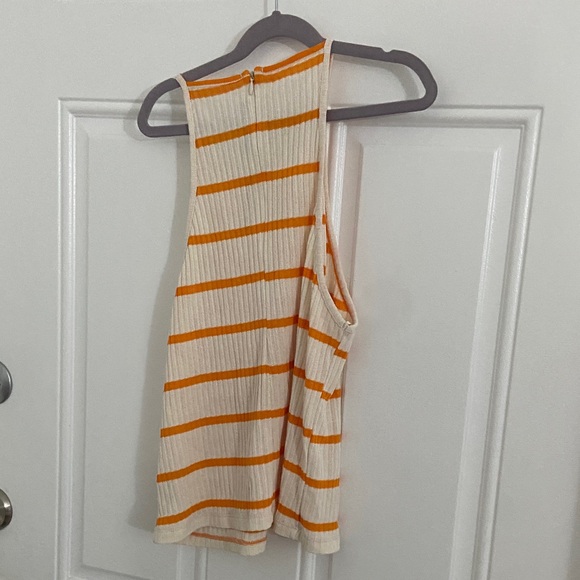 Zara Orange and Cream Striped Tank Top - Picture 4 of 5